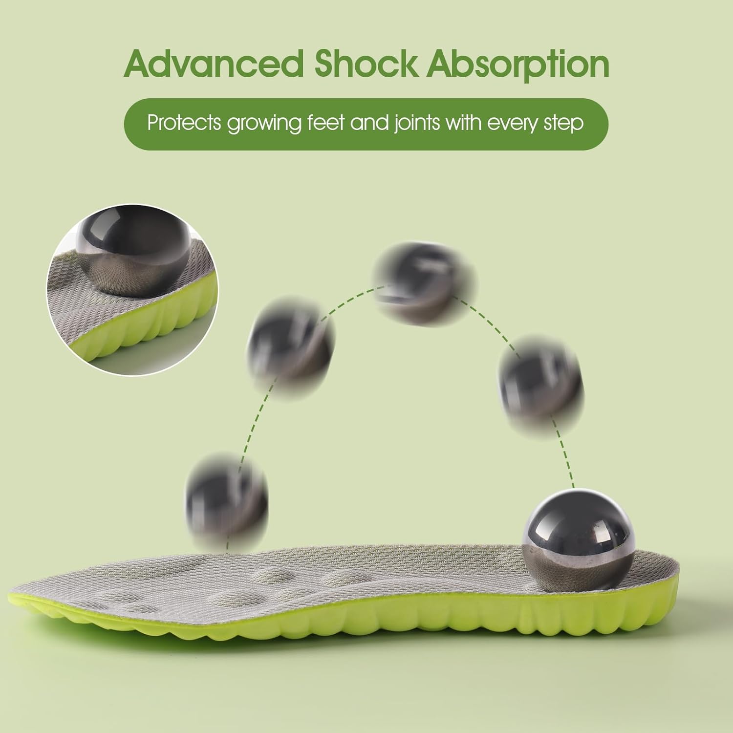 Thumbnail 1 de ENLOPQ 4D Cloud-Soft Comfort Insoles for Kids and Youth – Trim-to-Fit Memory Foam with Arch Support