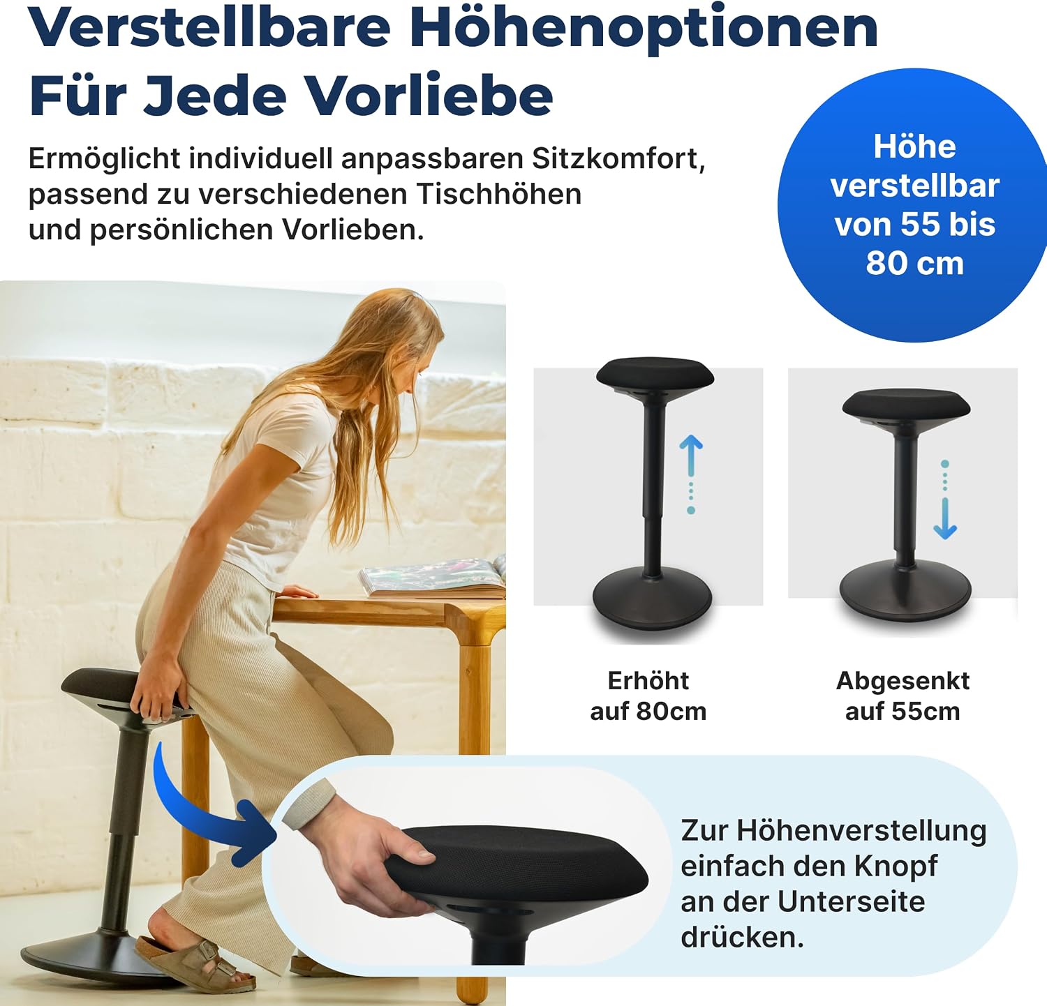 Thumbnail 4 de Backerz Bürohocker 55-80 cm