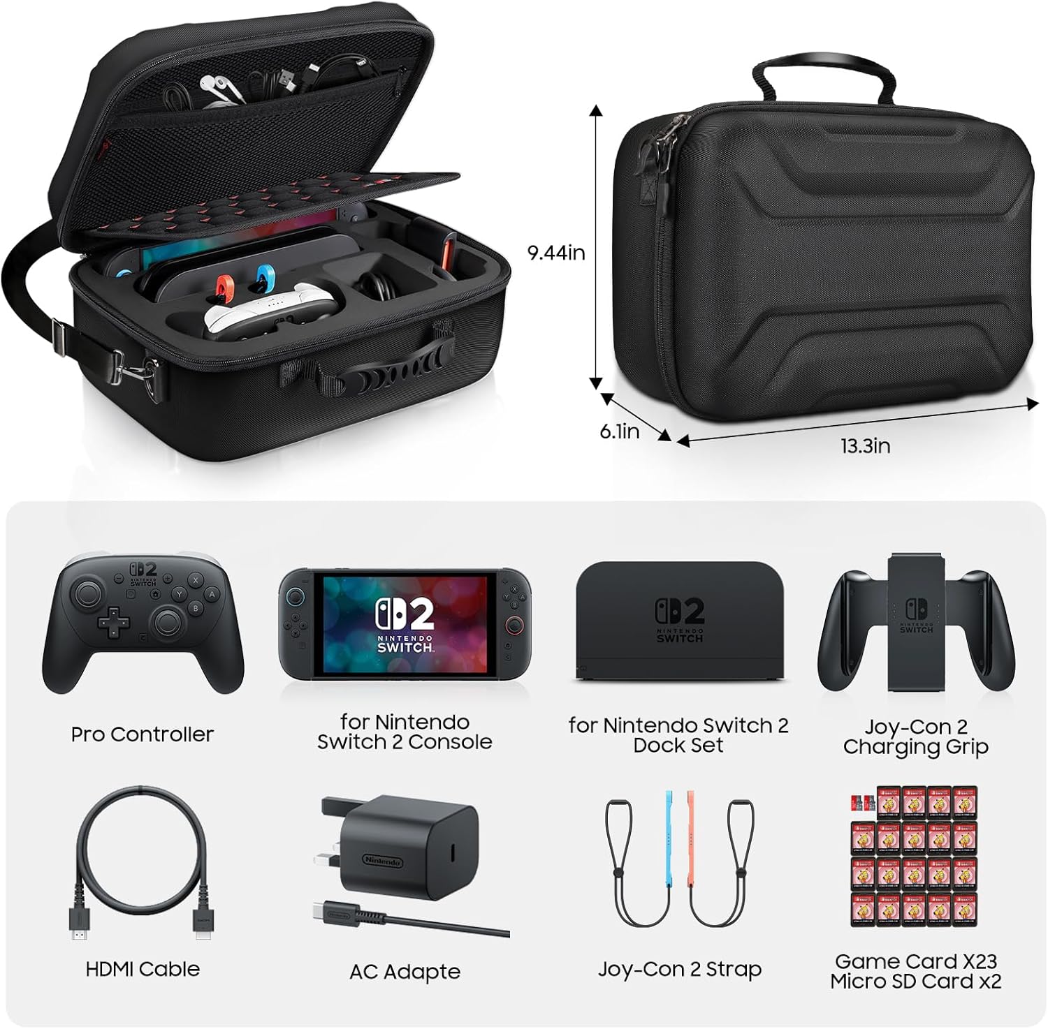 Thumbnail 6 de FINTIE Custodia rigida in EVA per Nintendo Switch 2 (2025) con 23 slot per giochi e 2 per microSD