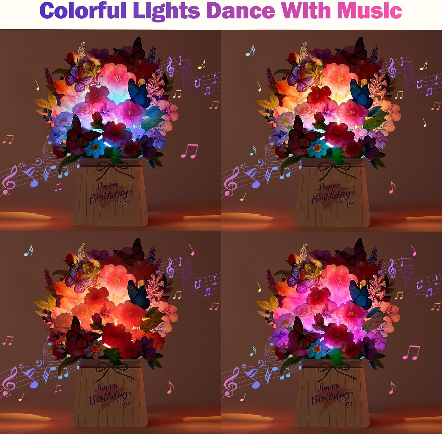 Thumbnail 3 de Airpark Birthday Cards for Women: Light, Music, and a 3D Pop-Up Forever Bouquet