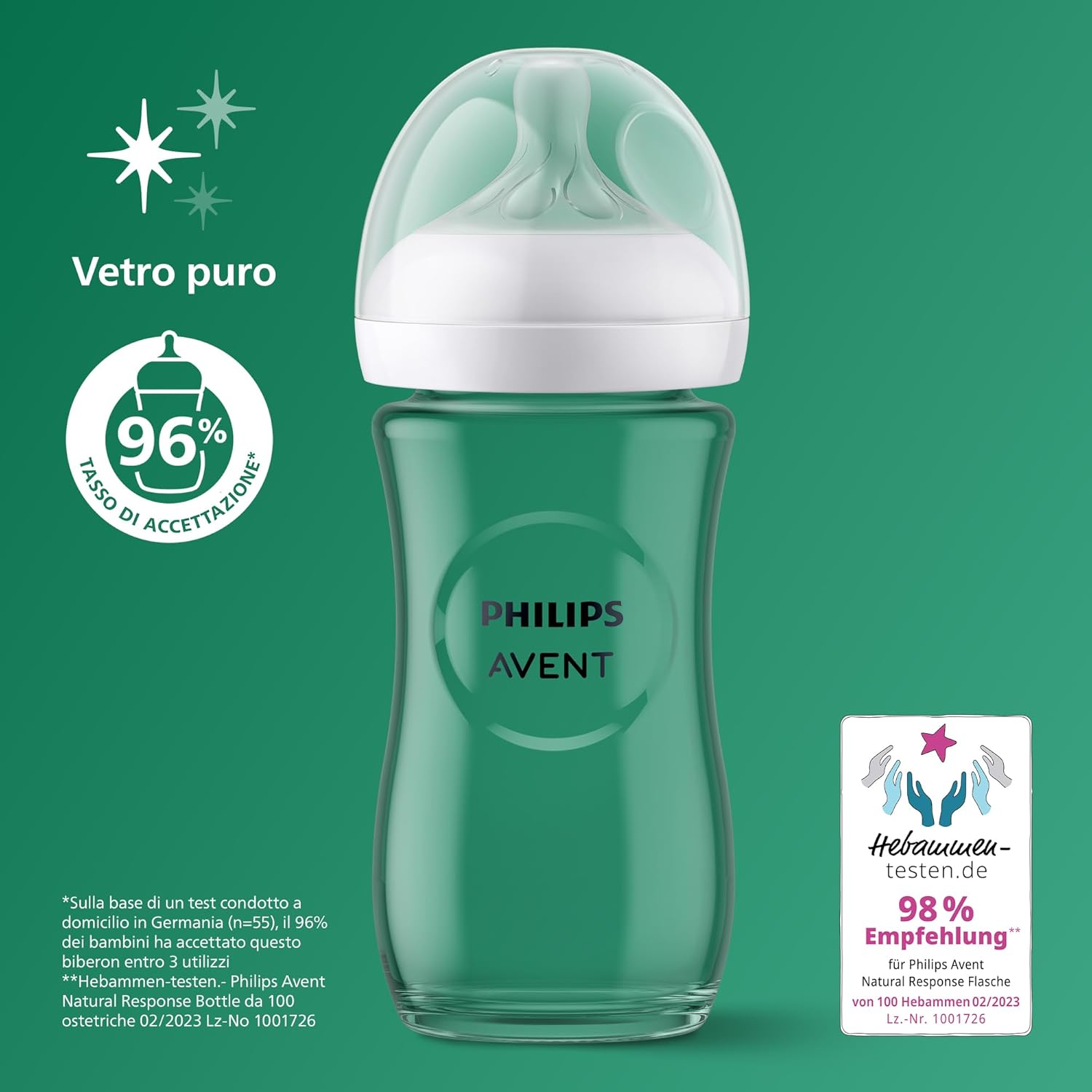 Detalle 2 de Philips Avent SCY933/02 Biberon vetro 240 ml