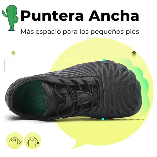 Thumbnail 3 de SAGUARO Escarpines Niño Barefoot con Secado Rápido - Zapatillas de Agua para Niñas y Niños, Negro, 30 EU