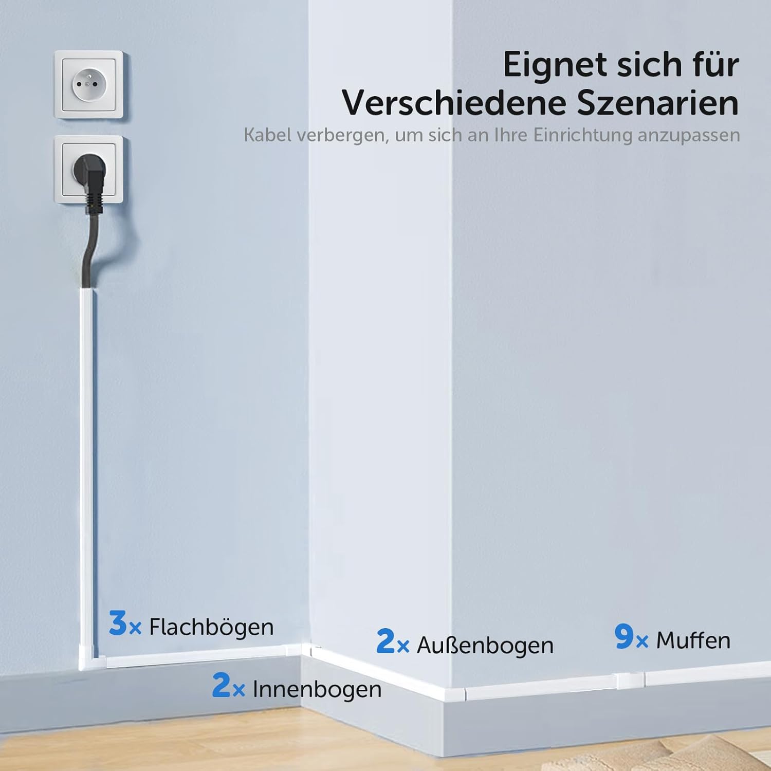 Thumbnail 4 de shinfly 4,8 m Kabelkanal Weiß 🔌