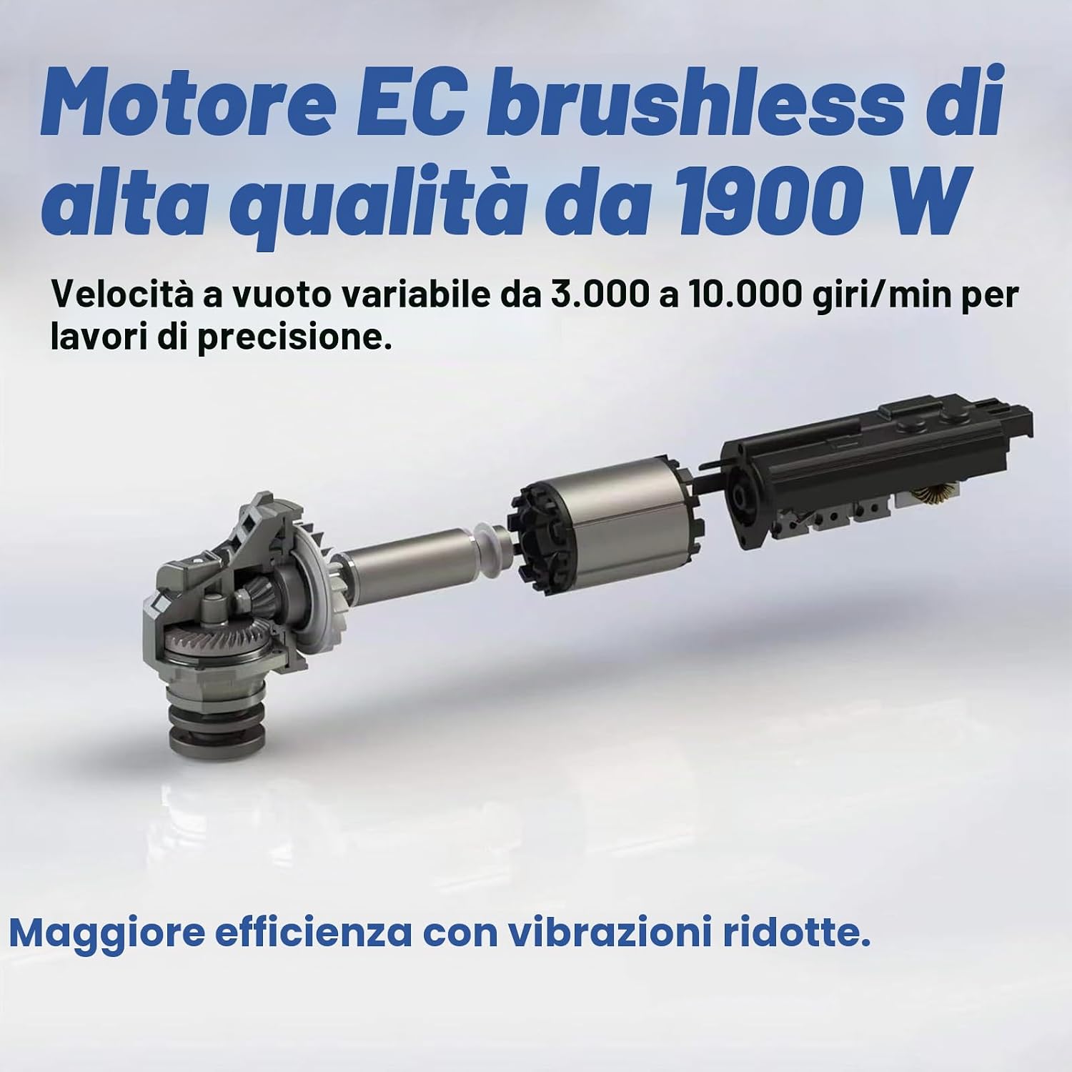 Thumbnail 1 de FANZWORK 1900W (MAX) Smerigliatrice per calcestruzzo con motore brushless EC – 125 mm, cuffia aspirazione e valigetta