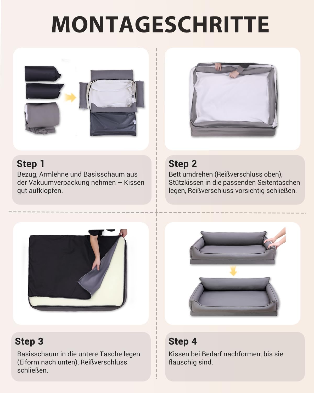 Thumbnail 5 de Favodormir cuccia interno Taglia Media in ecopelle impermeabile 91x68 cm, cuscino in schiuma a uovo e fodera lavabile