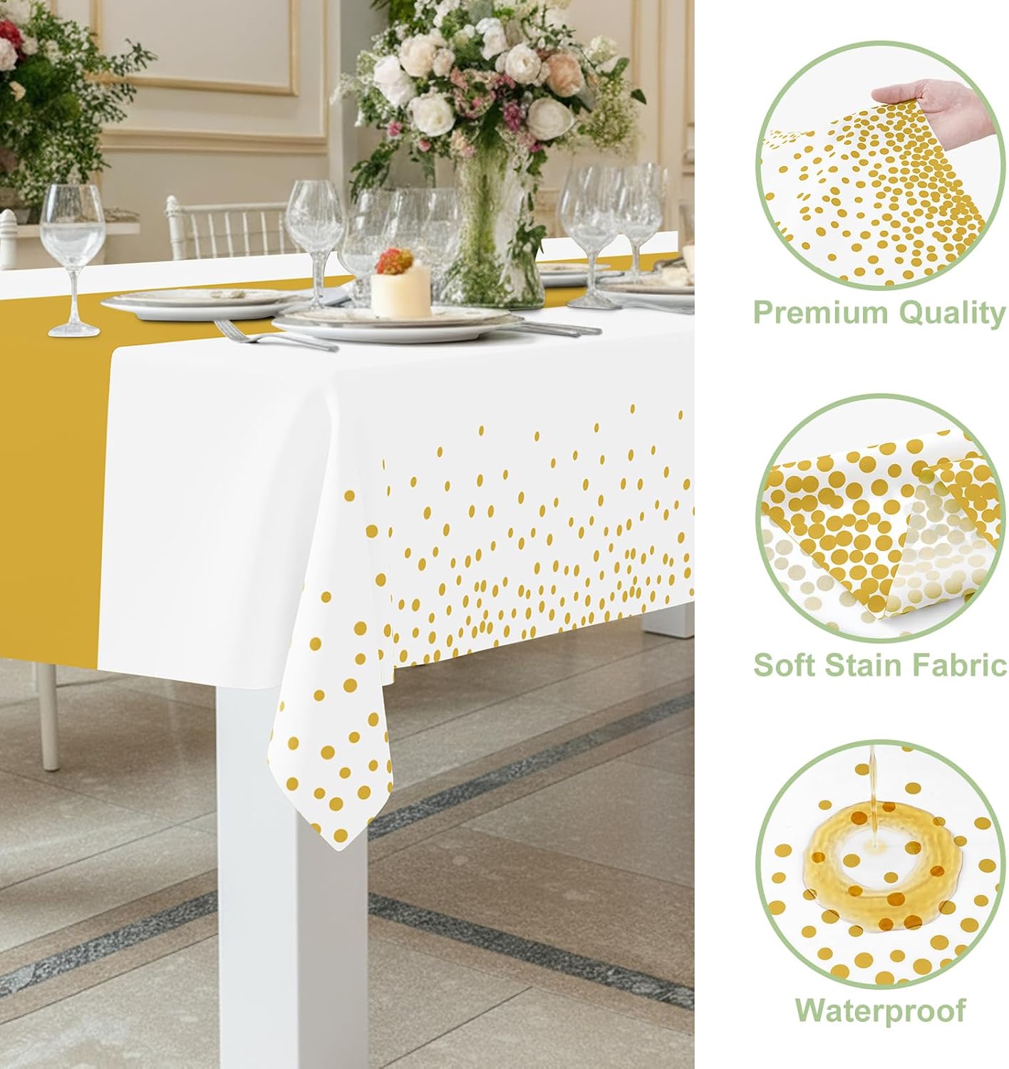Detalle de Smiry Disposable Plastic Tablecloth 54 x 108 Inch