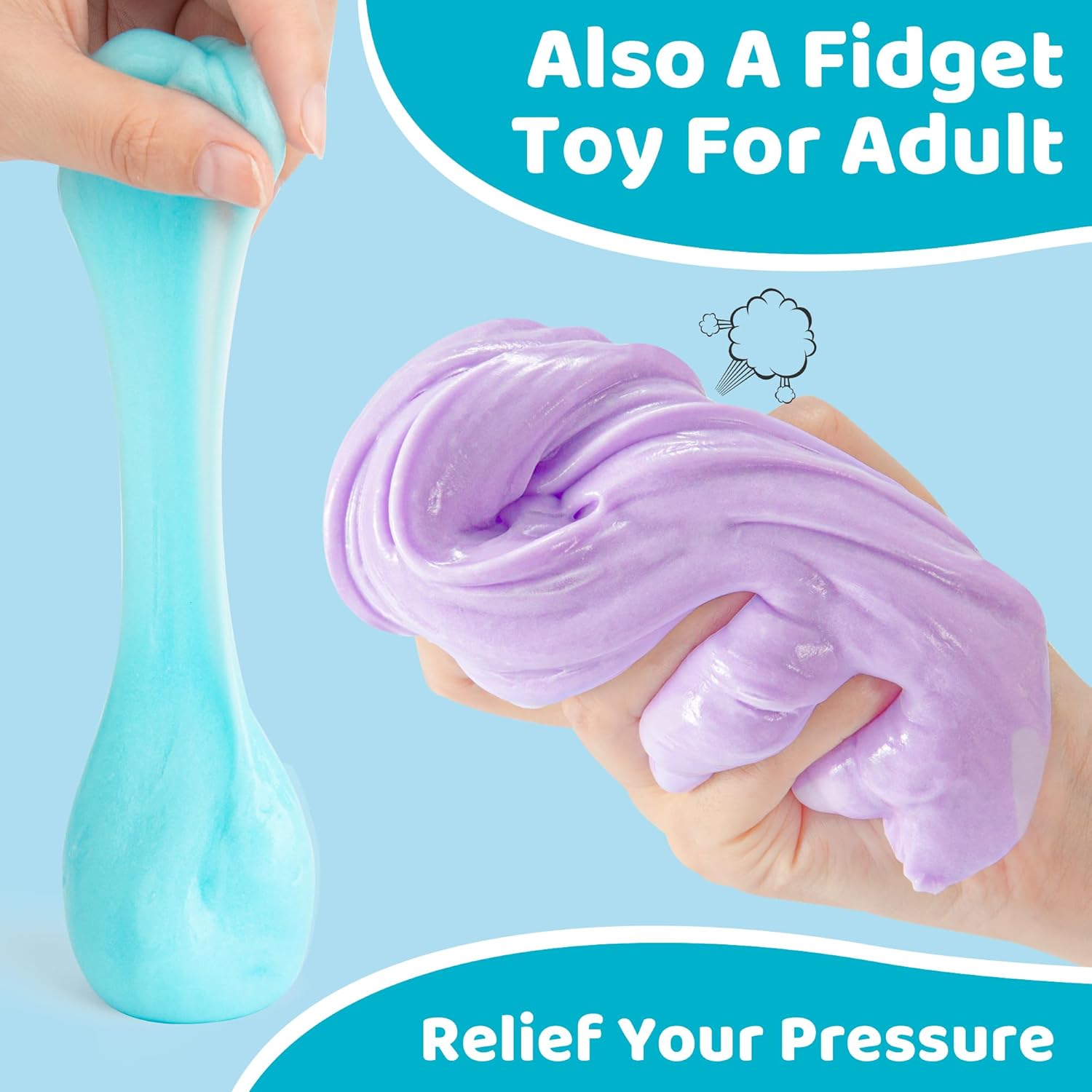 Thumbnail 5 de YasTant Slime Kit for Kids (Pack of 6) — Safe, Fluffy Butter Slime for Stress Relief and Creative Play