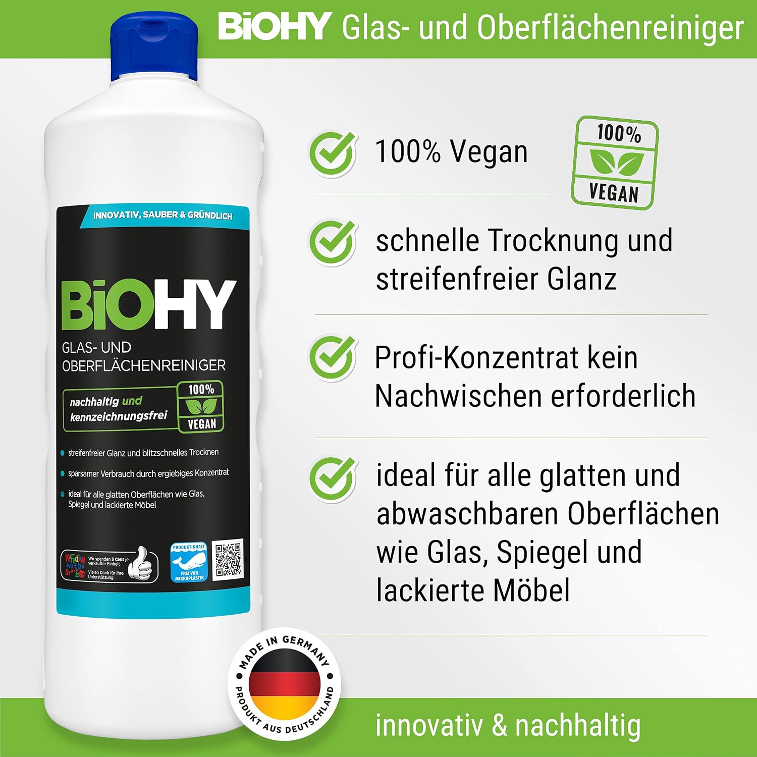 Detalle 2 de BIOHY Zestaw koncentratów do szyb i powierzchni, 3 × 1 l