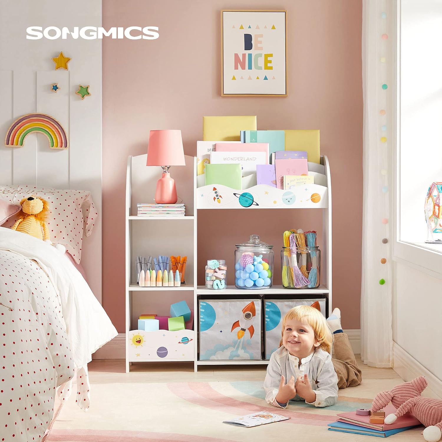Thumbnail 1 de SONGMICS Estantería Infantil Blanca para Juguetes y Libros