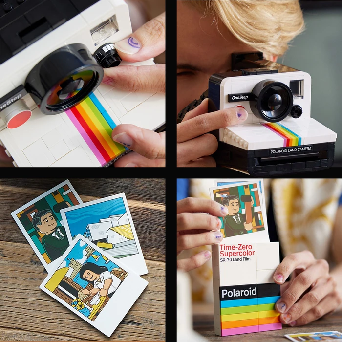 Detalle de LEGO Ideas Polaroid OneStep SX-70 Sofortbildkamera 21345 – 516 Teile