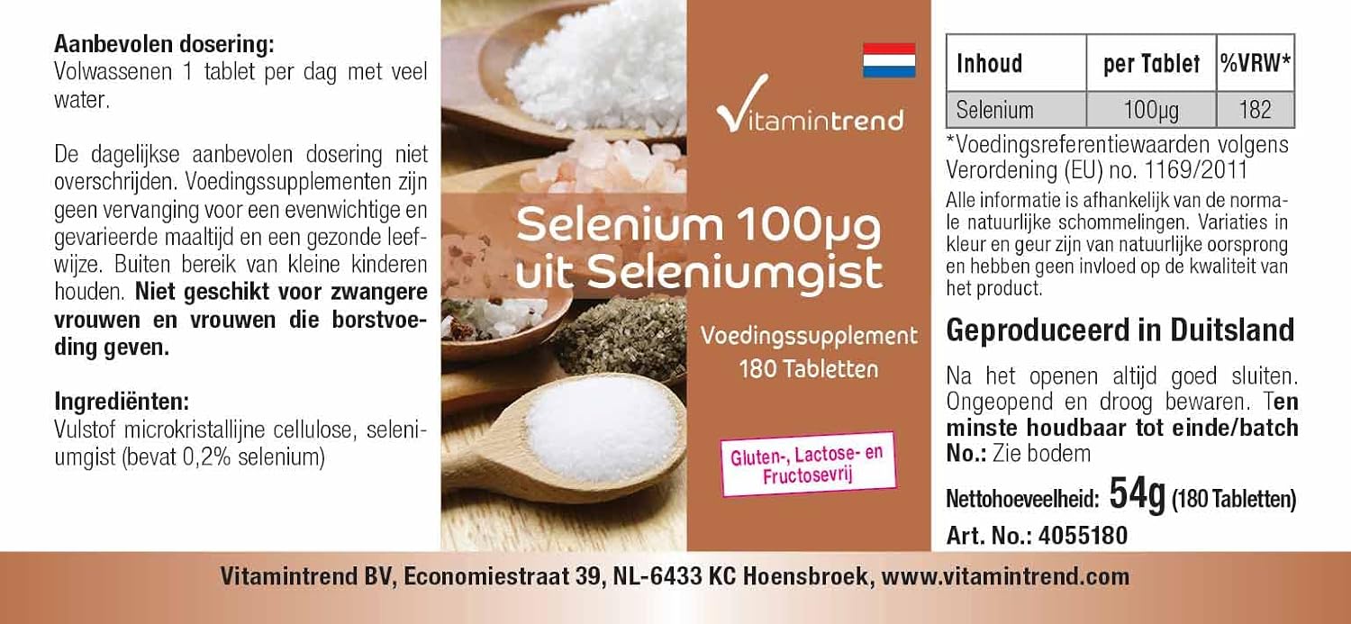 Thumbnail 6 de Vitamintrend Selen 100 μg aus Selenhefe – 180 Tabletten, vegan, ohne Magnesiumstearat, in Deutschland hergestellt