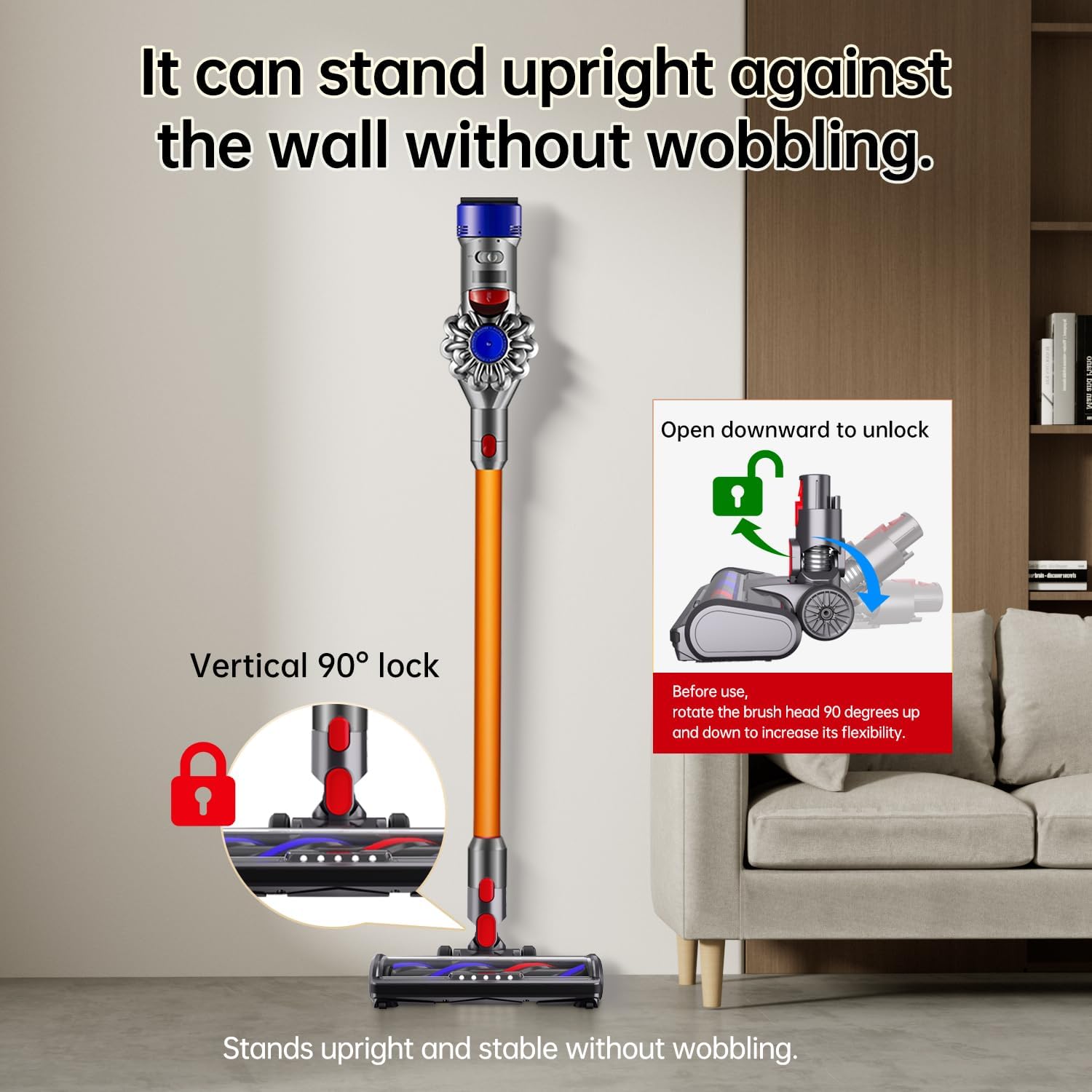Detalle de KENVOR spazzola compatibile per Dyson V7, V8, V10, V11, V15 (LED) per pavimenti duri