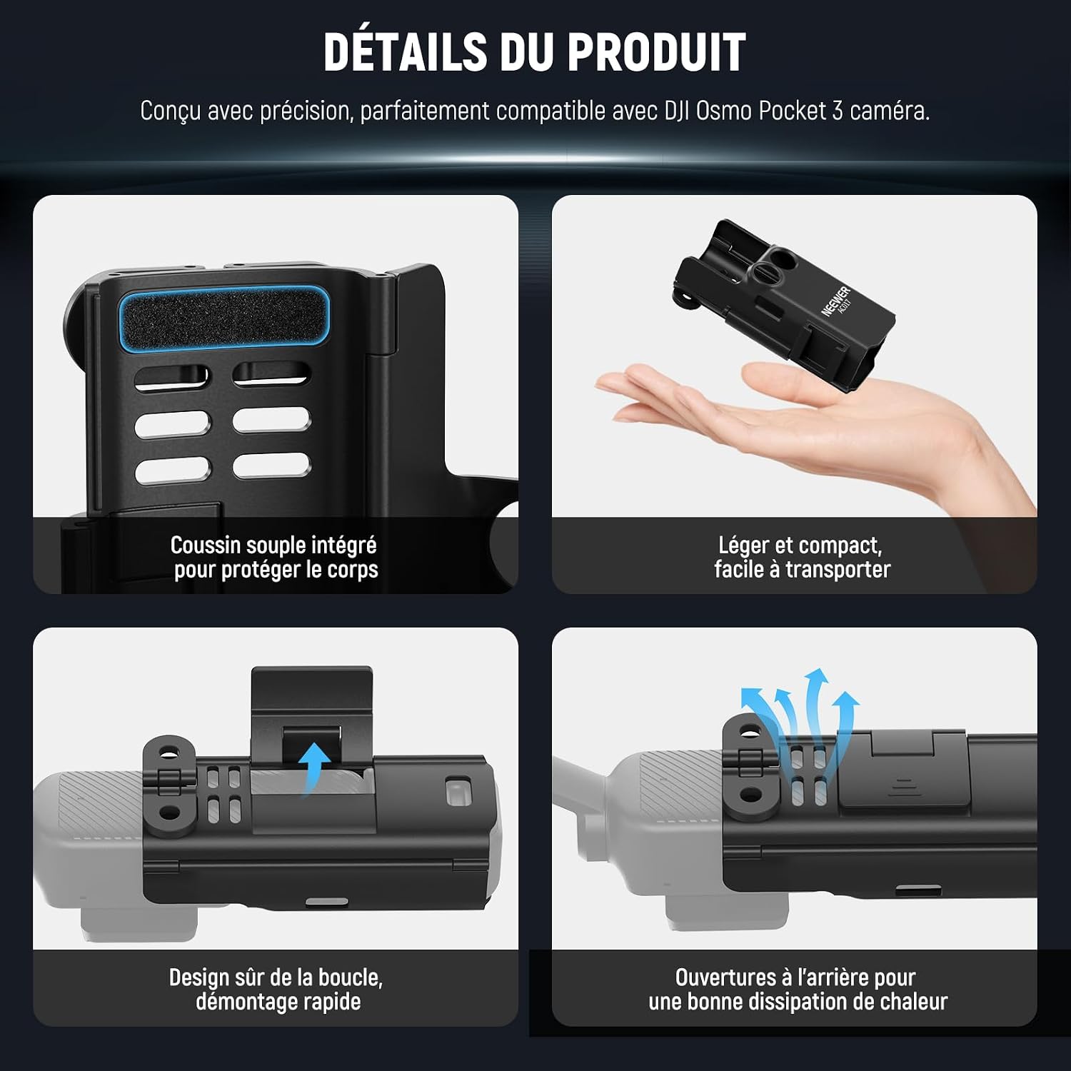 Detalle de NEEWER BASICS AC017 — Adaptateur de montage d’extension pour DJI Osmo Pocket 3