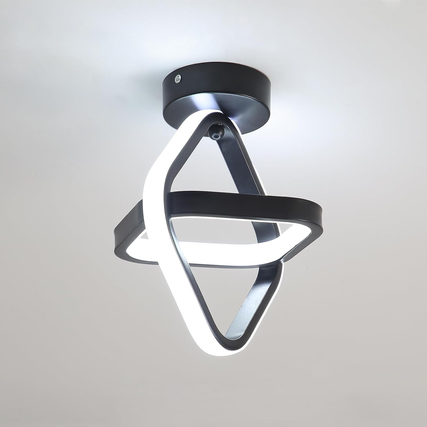 Goeco plafonnier LED 22W noir moderne (25×25×22 cm) – lumière blanche froide 6500K