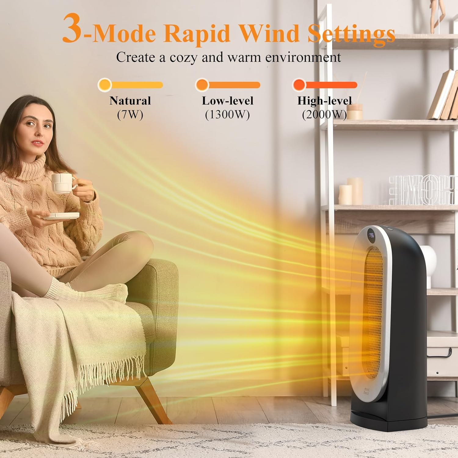 Thumbnail 1 de Minthouz Electric Heater 2000W PTC Ceramic with ECO Mode, 70° Oscillation & Remote