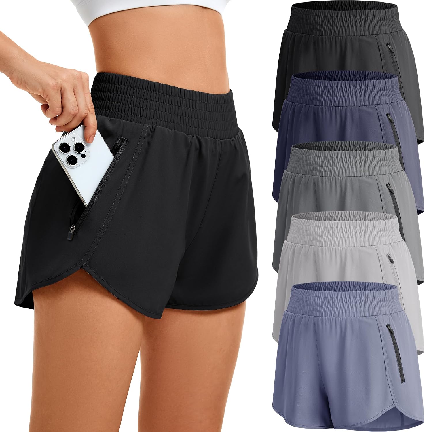 Detalle de CE' CERDR Women's Athletic Shorts, 5-Pack