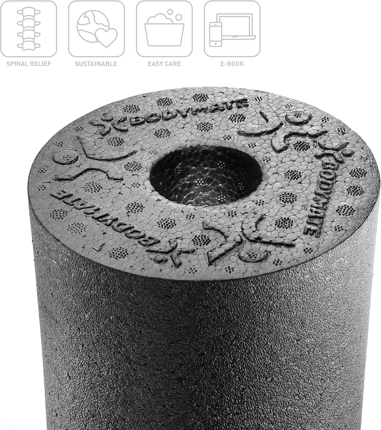 Thumbnail 1 de BODYMATE Faszienrolle Care Mittel-Hart 35x14 cm mit umlaufender Rille und E-Book