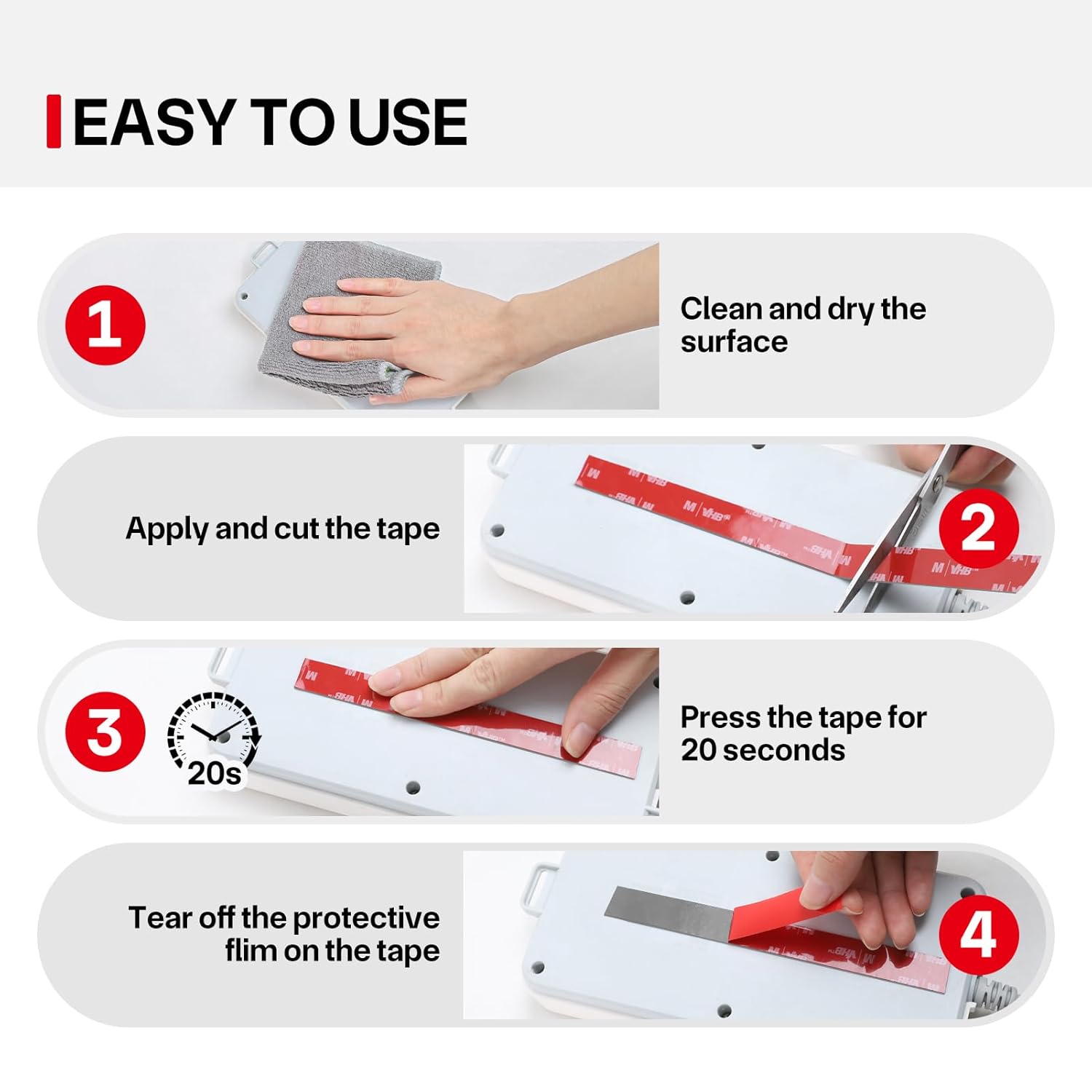 Thumbnail 5 de FIXCHORD Heavy Duty Double Sided Tape: Extra Strong, Waterproof Acrylic Foam, 15.4ft x 0.59in