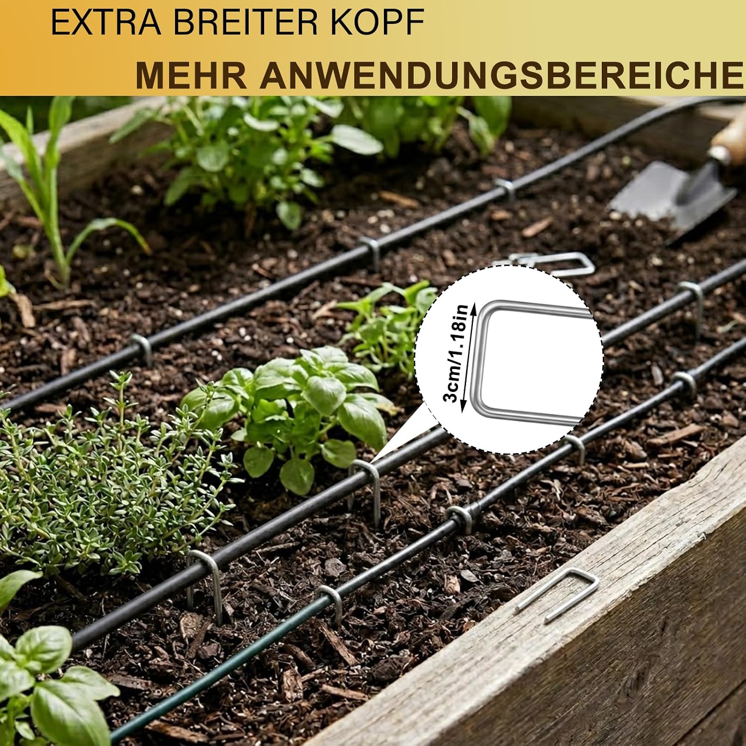 Detalle de HOEXSPRAY BDS-03-A U-vormige grondpennen van verzinkt staal, 15 cm, 100 stuks