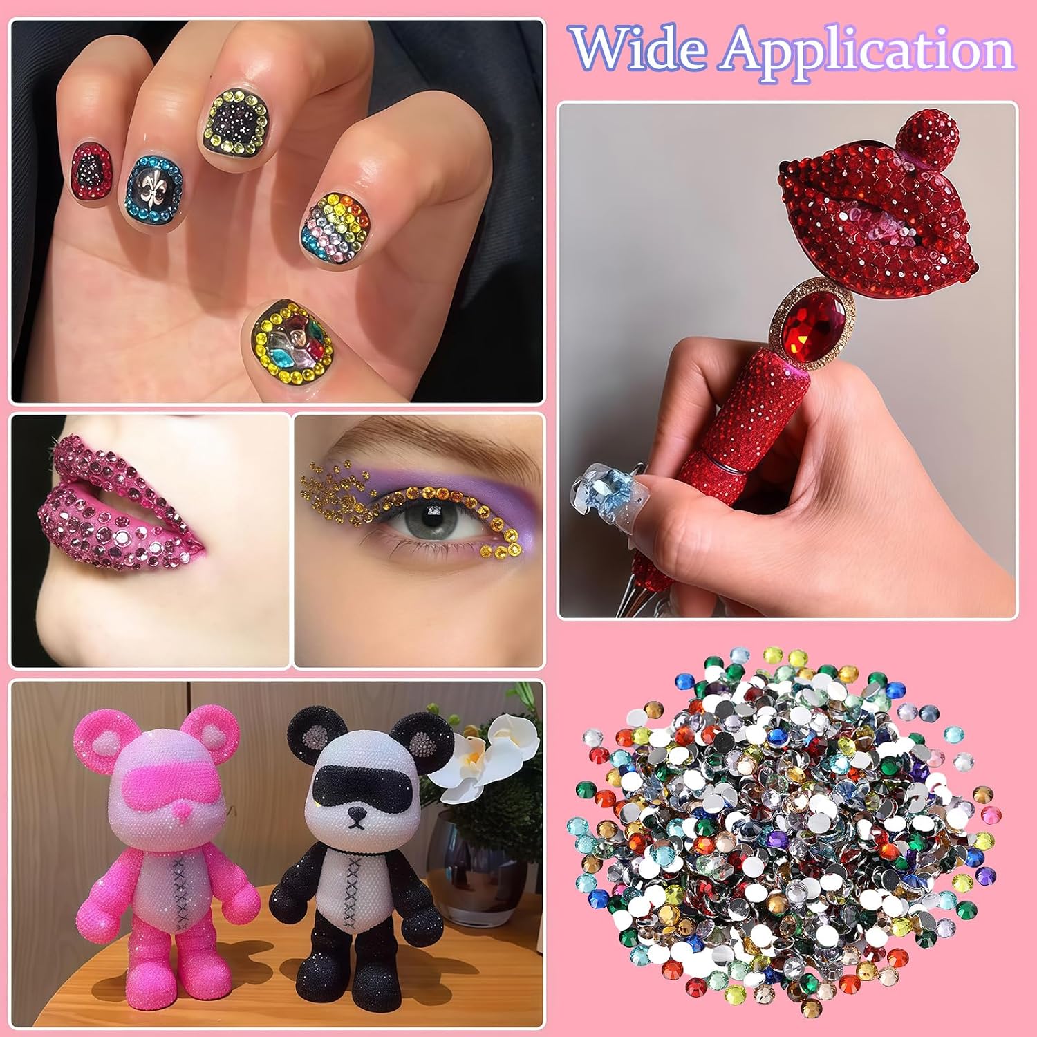 Thumbnail 6 de ToppTooo 8400 PCS Bedazzling Kit – 24 Colours, 5mm SS20 Flat Back Rhinestones