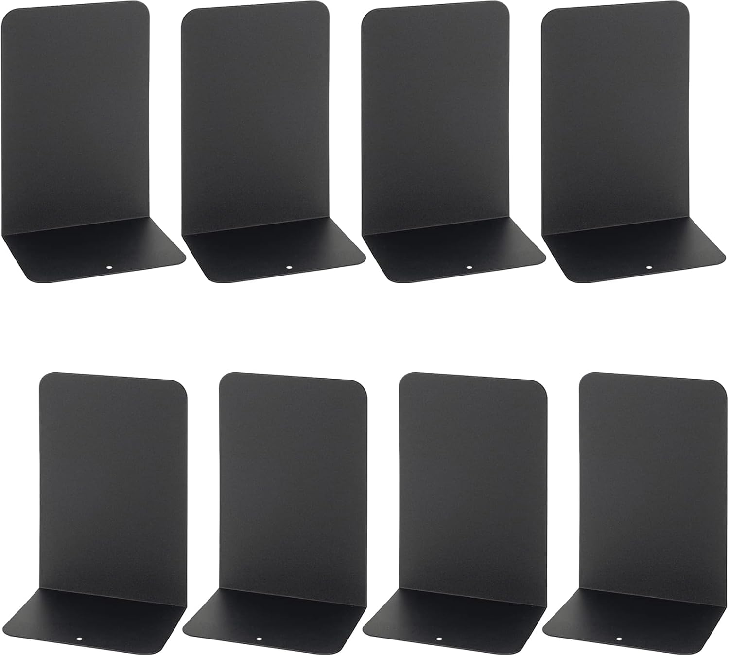 8Pcs Black Decorative Metal Book Ends