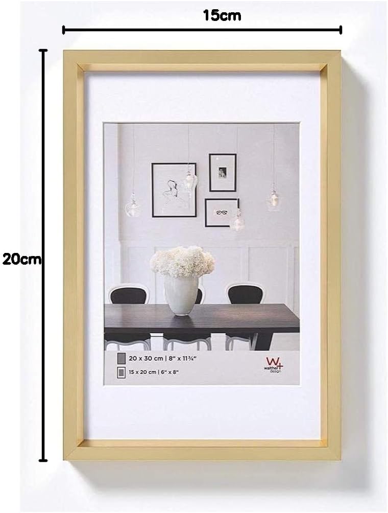 Detalle de Cadre Photo Design Or 15 x 20 cm avec Passe-Partout - Walther design ES520G