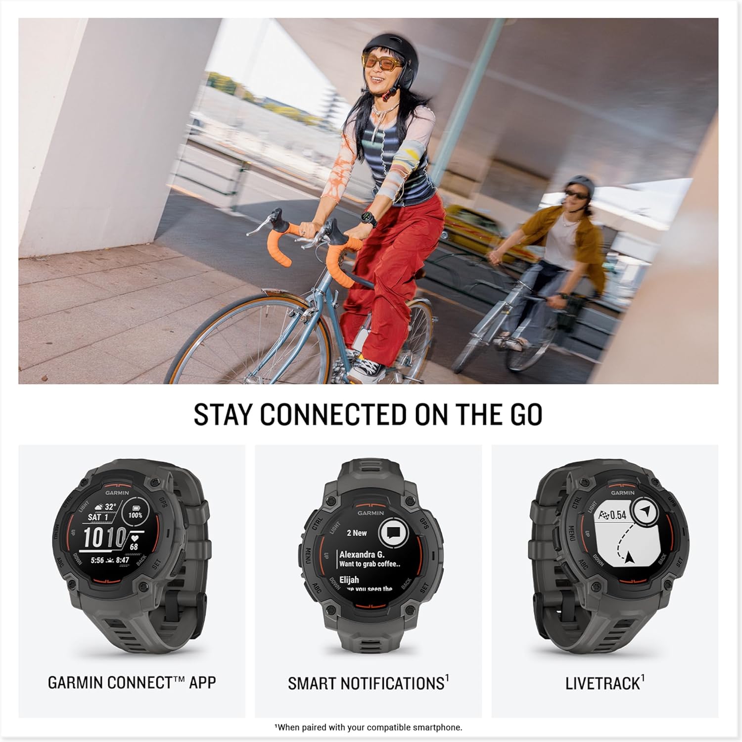 Thumbnail 4 de Garmin Instinct E 45 mm rugged GPS smartwatch (Black Bezel, Charcoal band)
