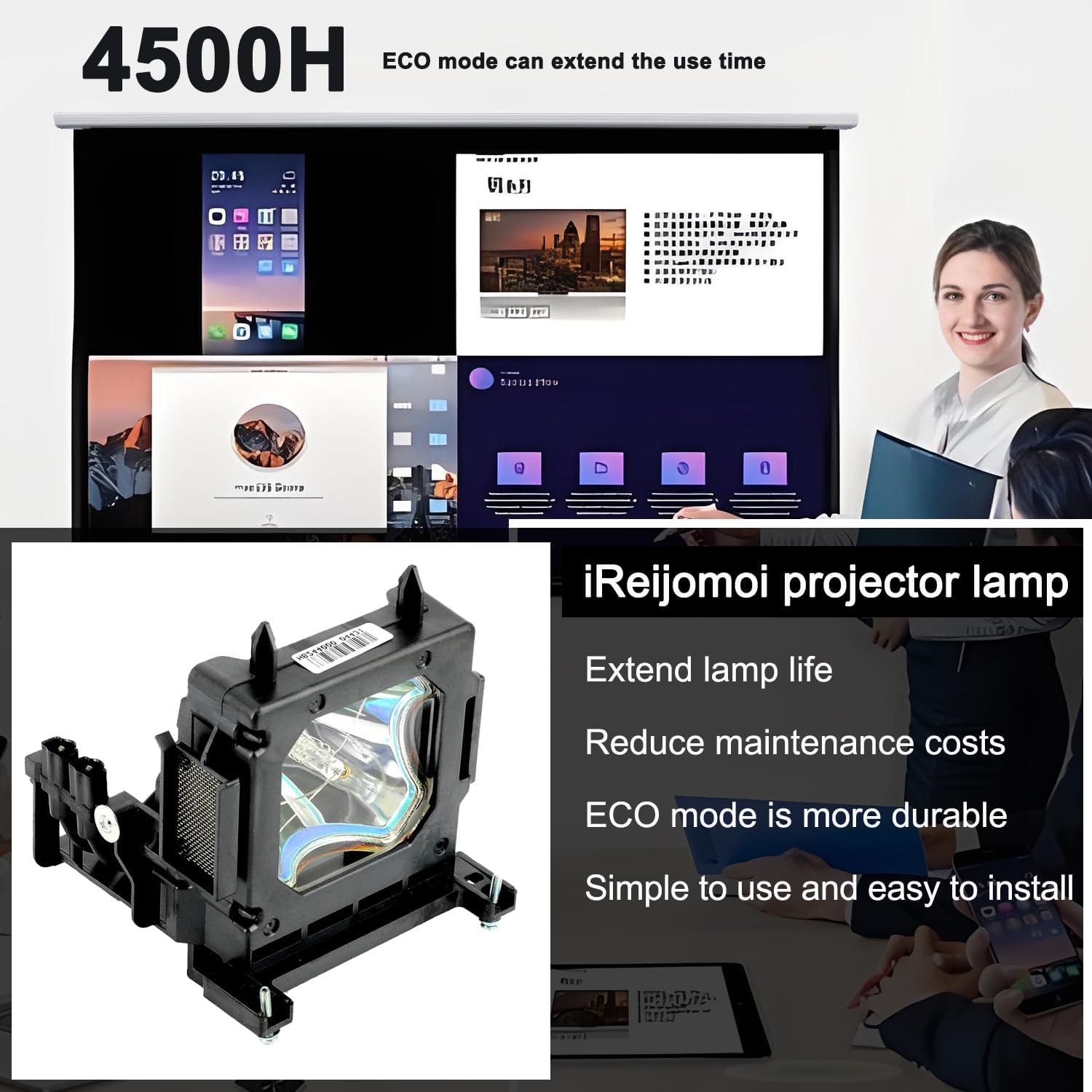 Thumbnail 1 de iReijomoi Replacement Lamp LMP-H201 / LMP-H202 with Housing for compatible Sony projectors