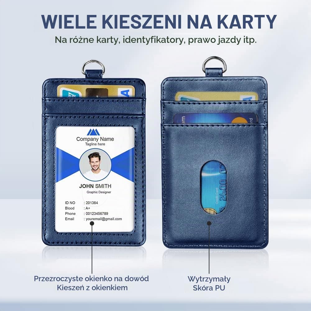 Detalle de OFFCUP etui na identyfikator z okienkiem, 3 przegrodami i kieszenią na zamek
