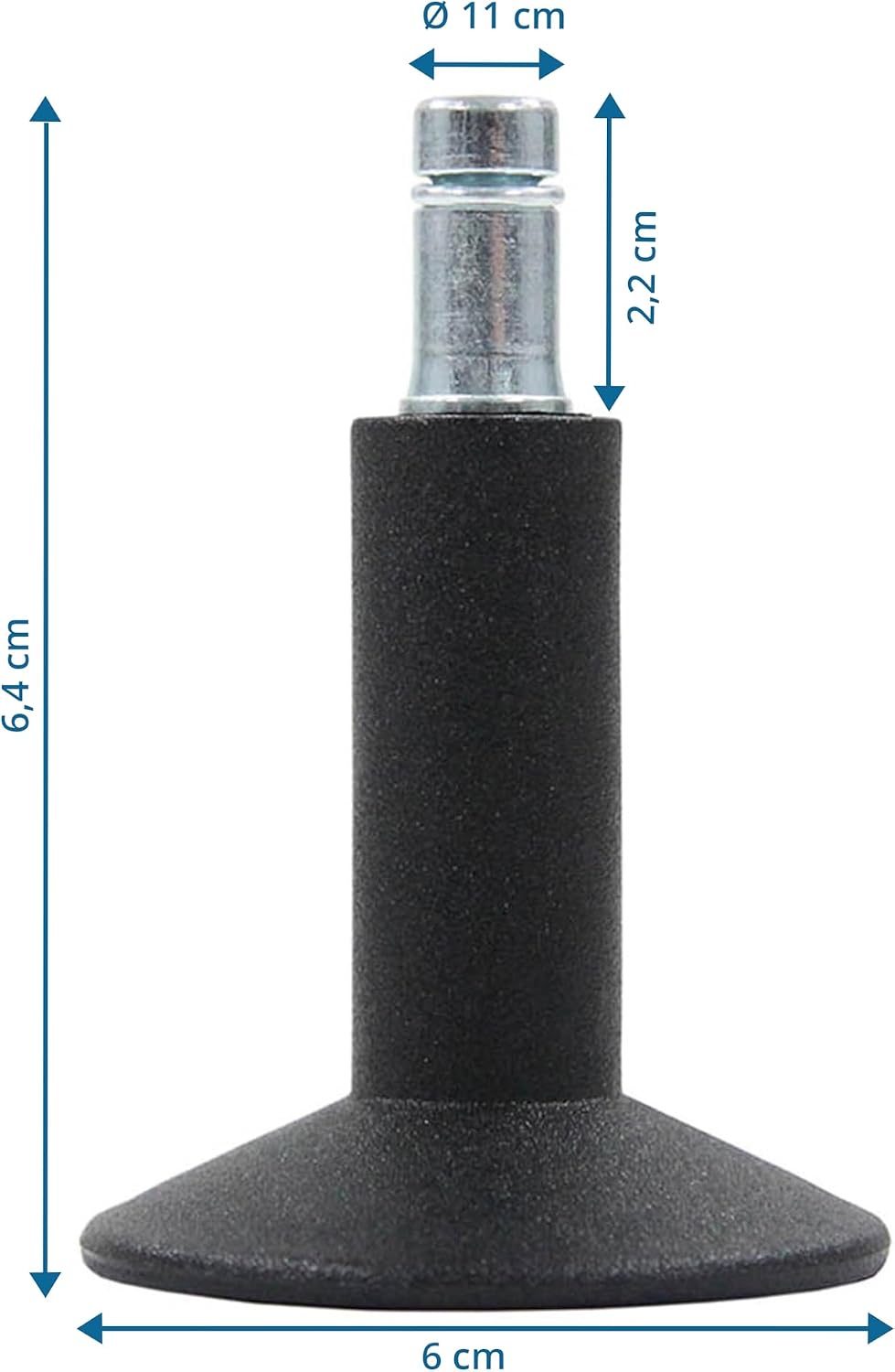 Detalle de HJH Office 619004 Piedini per Pavimento 11 mm – Confezione da 5, stand in plastica per Sedia da Ufficio