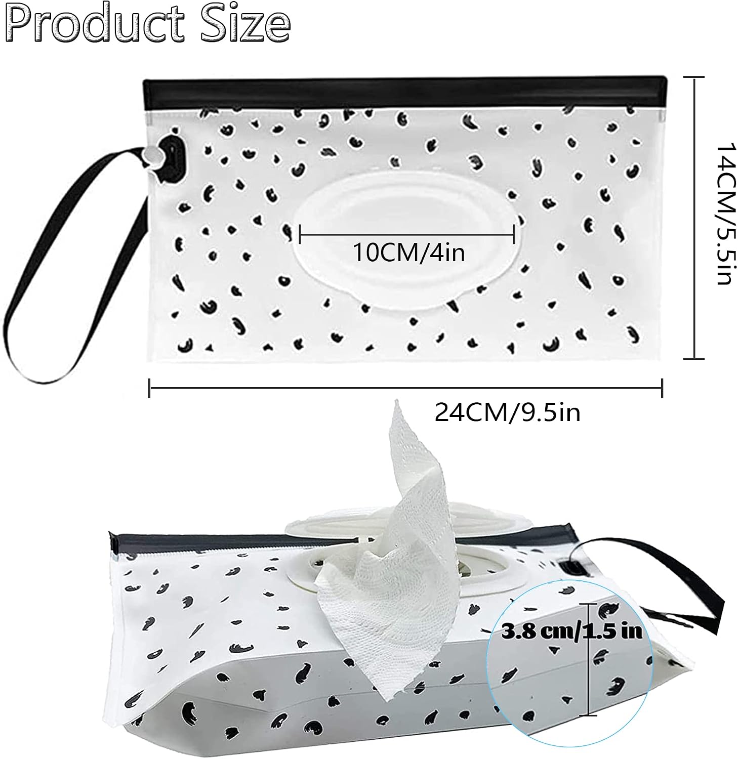 Thumbnail 1 de 2 pcs Baby Wipes Dispenser Bag – Reusable Wet Wipe Bags for On-the-Go, White