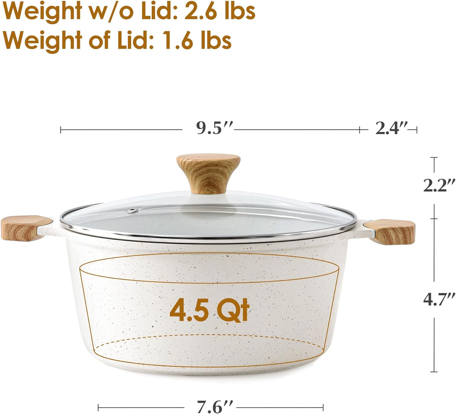 Thumbnail 1 de SENSARTE 4.5 Quart Ceramic Stock Pot ⚙