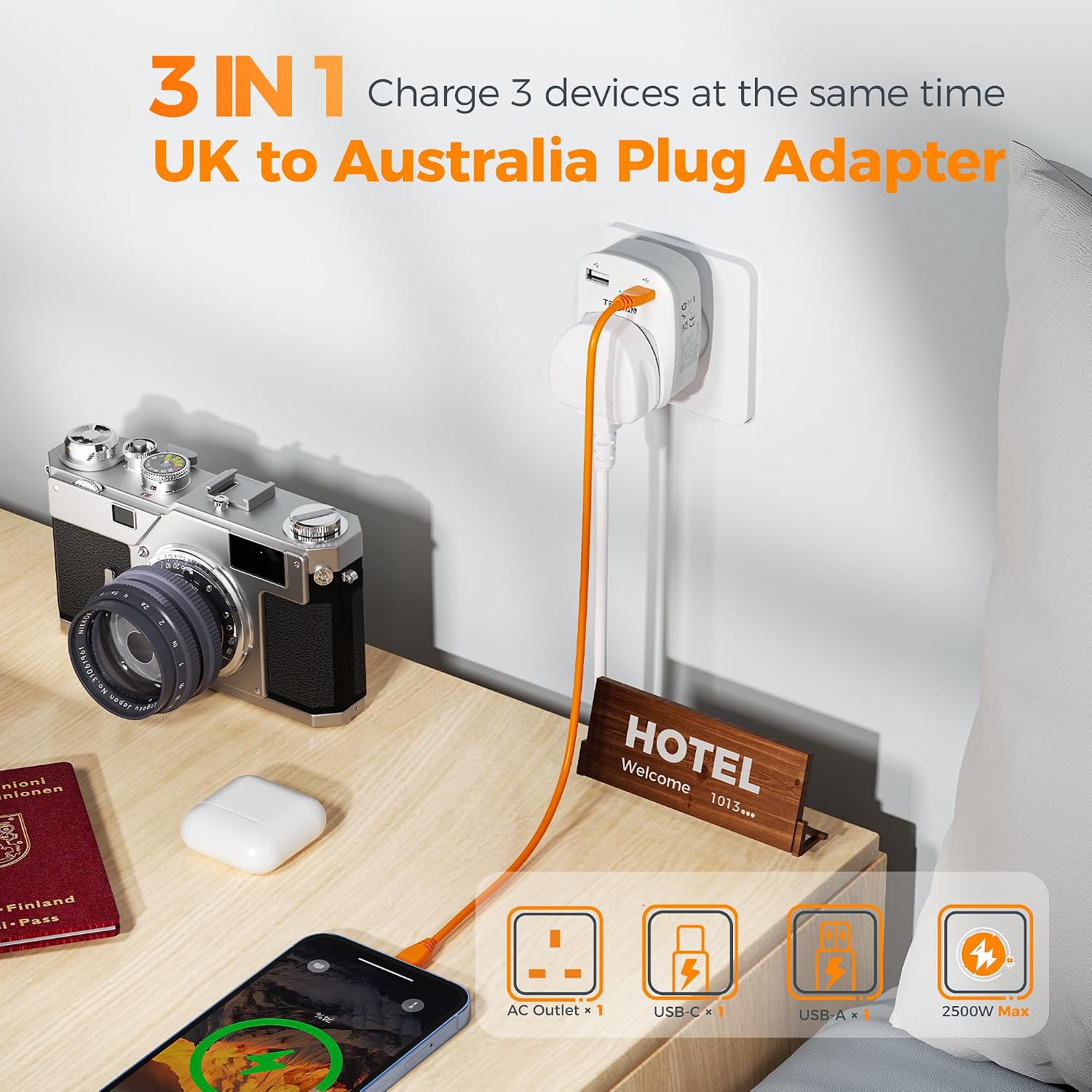 Detalle 2 de Australian Plug Adaptor from UK 2 Pack 🔌