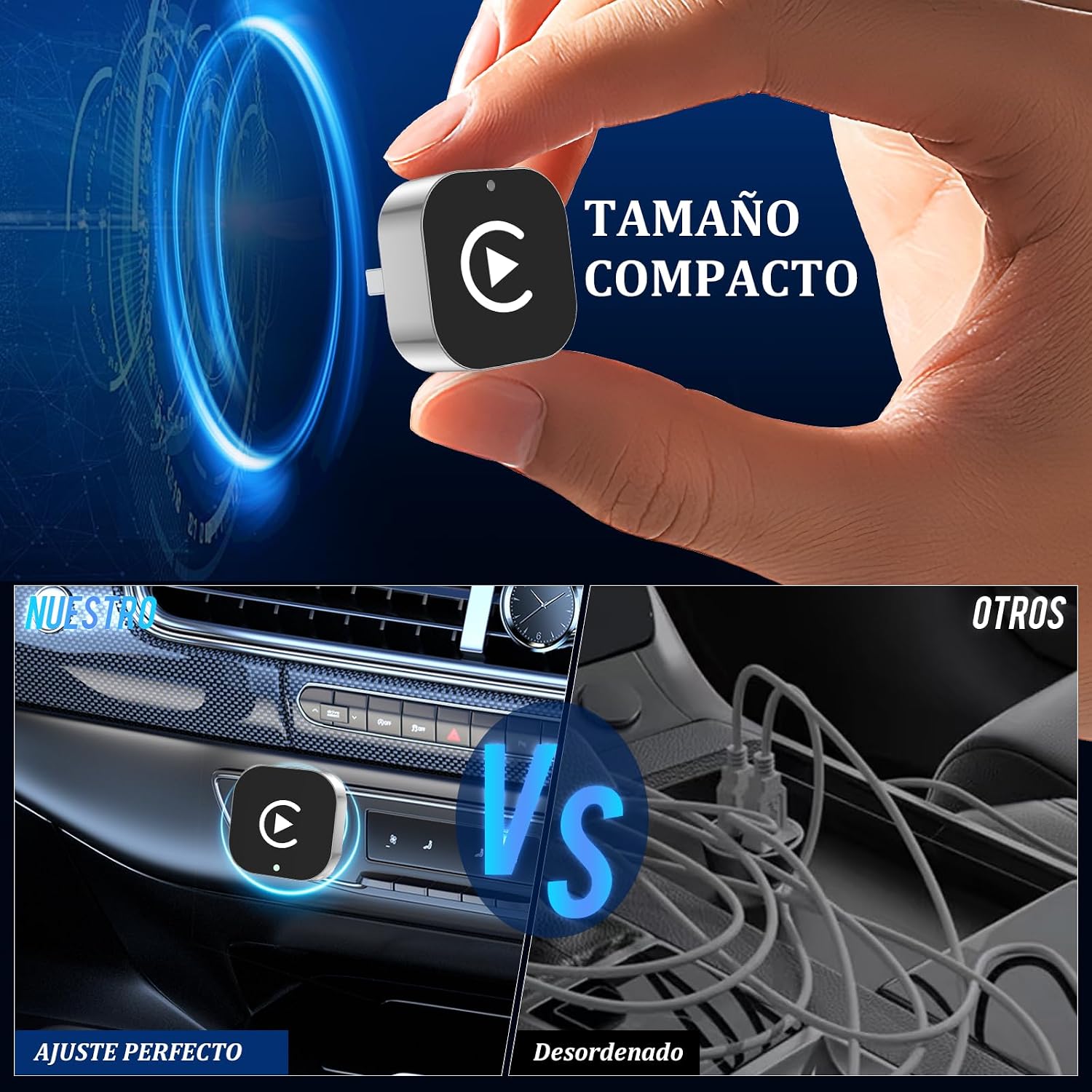 Detalle de BSTOEM Adaptador inalámbrico 2 en 1 para CarPlay/Android Auto (Tipo-C/USB-A)