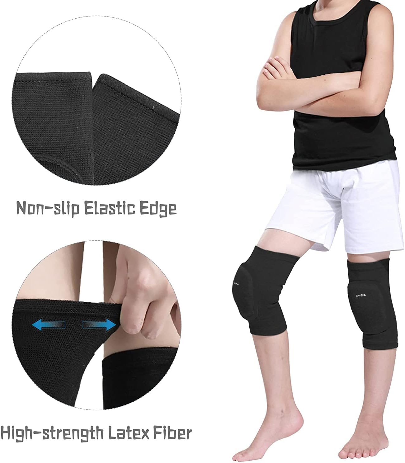 Detalle 2 de ONTYZZ Kinder Knie Ärmel 1 Paar – Knieschützer für Tanz, Skate & Co. (Größen S/M)