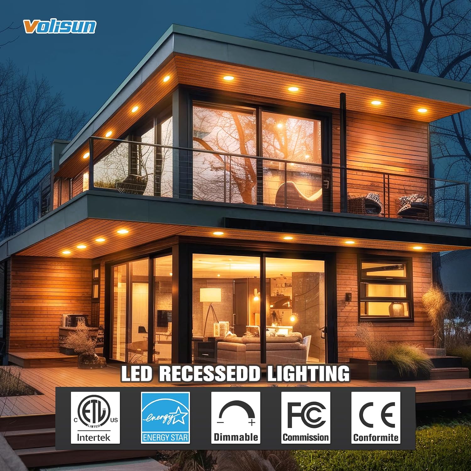 Thumbnail 5 de VOLISUN 24-Pack 6-Inch Recessed Lighting with Junction Box, 5CCT Selectable LED Downlights