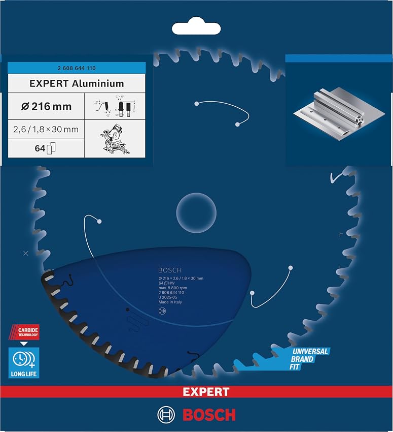 Detalle 2 de Bosch 1x Hoja de sierra EXPERT Aluminium para aluminio ÎØ mm