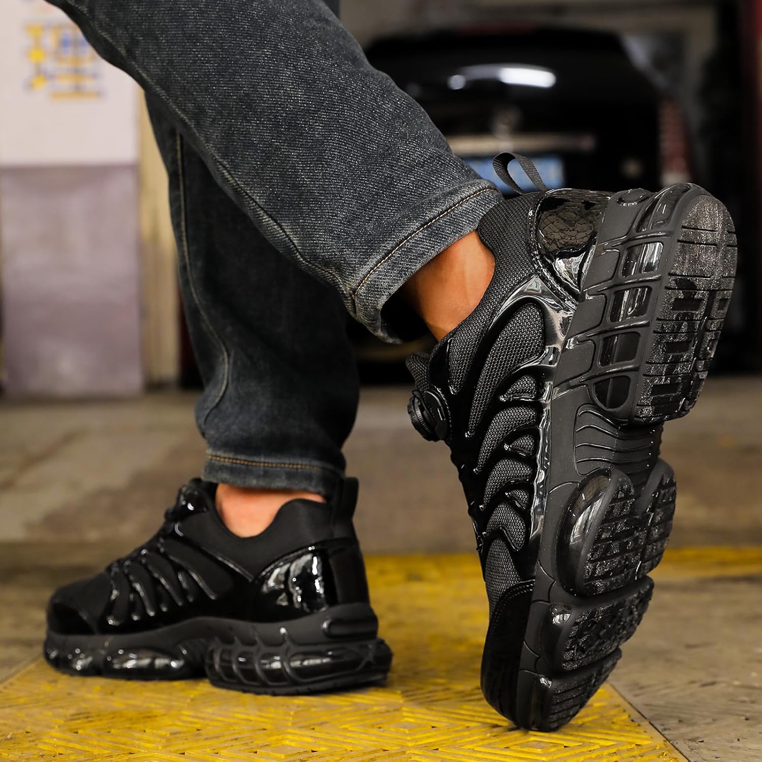 Detalle de NIFOFISE Safety Trainers for Men and Women with Steel Toe Cap and Rotating Buckle Laces