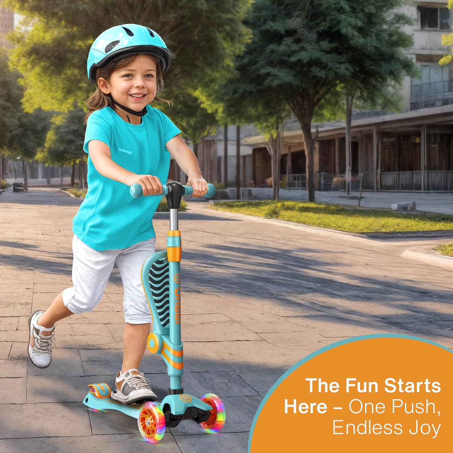 Thumbnail 1 de Aqua Orange 3 Wheel Scooter with Seat for Kids 🛴