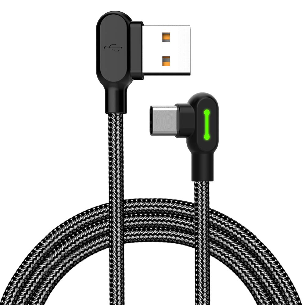 Detalle de mcdodo 6FT USB-A to USB-C Cable with 90 Degree Right Angle and LED Indicator (1.8m)