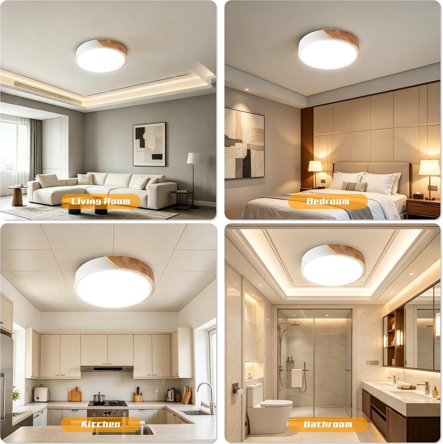 Thumbnail 6 de DODOPEN LED flush-mount ceiling light 15.8-inch