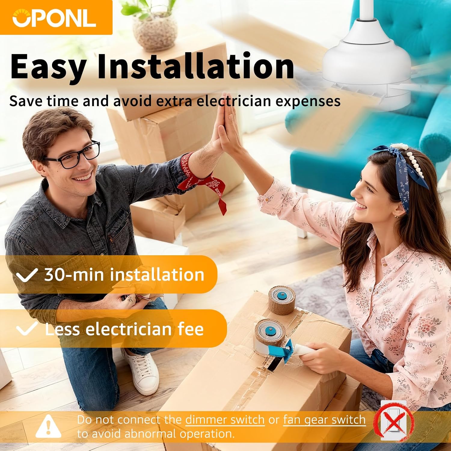 Thumbnail 6 de OPONL Ceiling Fan, 52-Inch