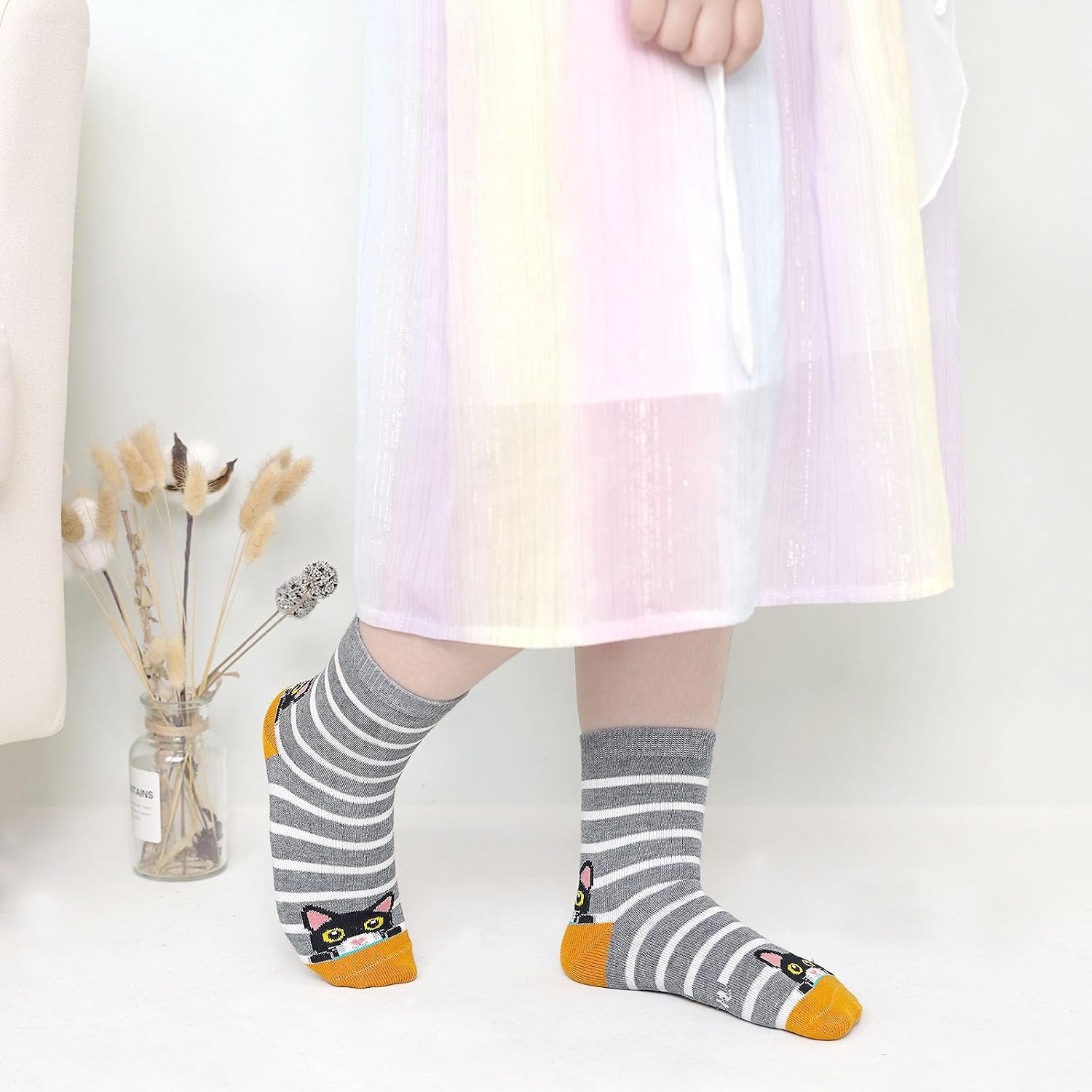 Thumbnail 6 de PUTUO Chaussettes Fille Enfant en Coton 5 paires