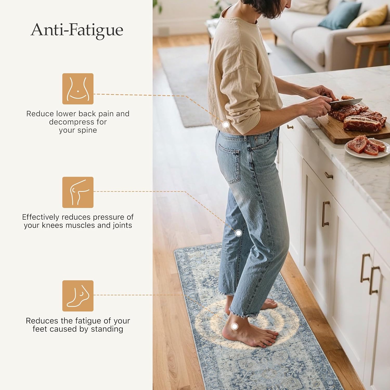 Thumbnail 2 de GENIMO Kitchen Mats for Floor 2PCs: Waterproof, Anti-Fatigue PVC Runner Set