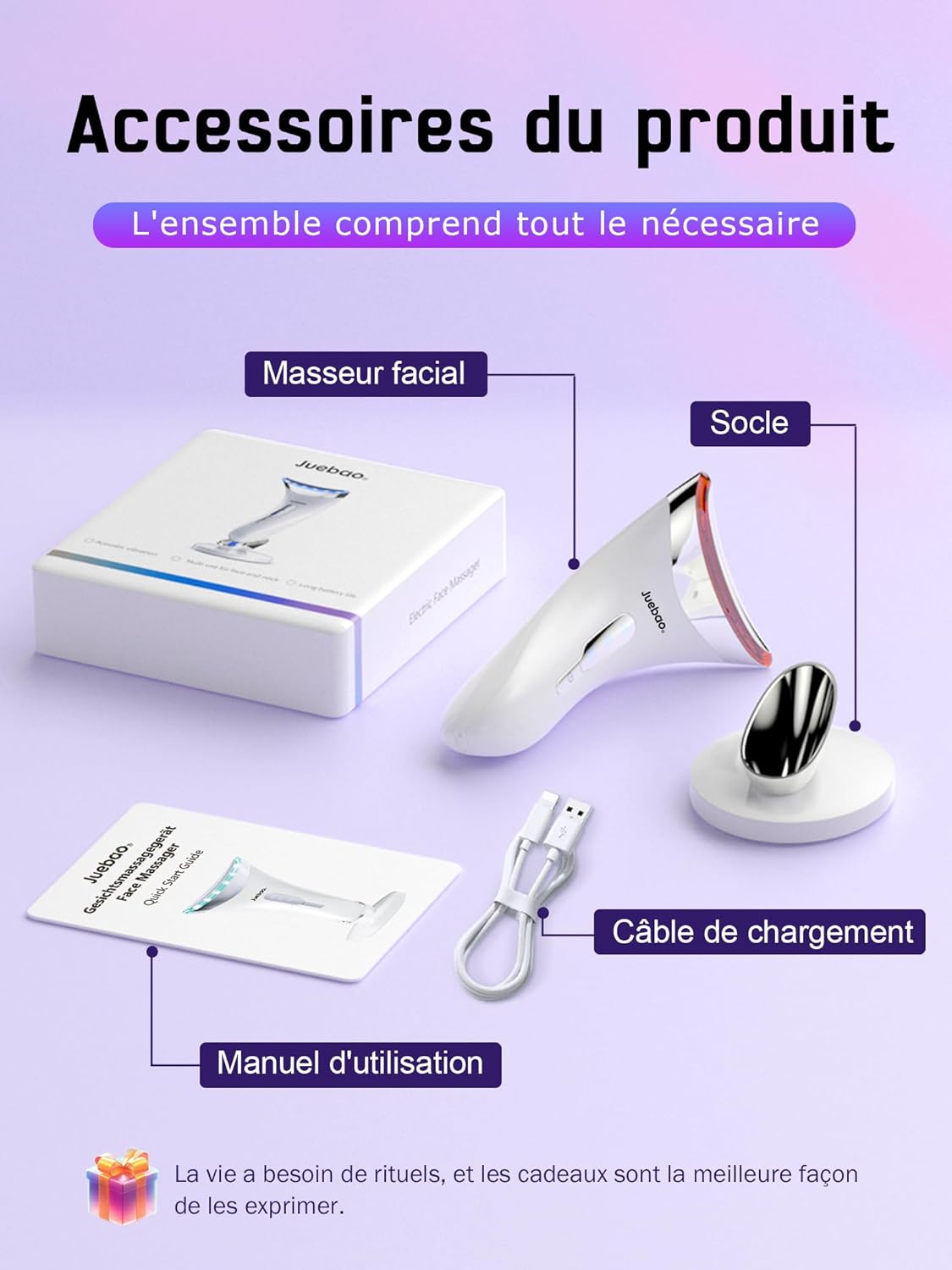Thumbnail 6 de Appareil Anti Rides Visage Massage : Masseur Facial Électrique avec EMS, LED et Chauffage 45°C