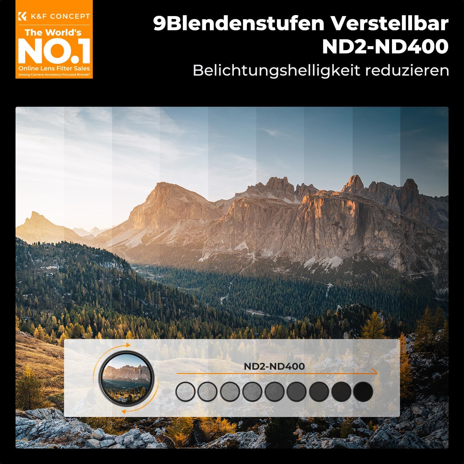 Detalle 2 de K&F CONCEPT 67mm ND Filter ND2-400