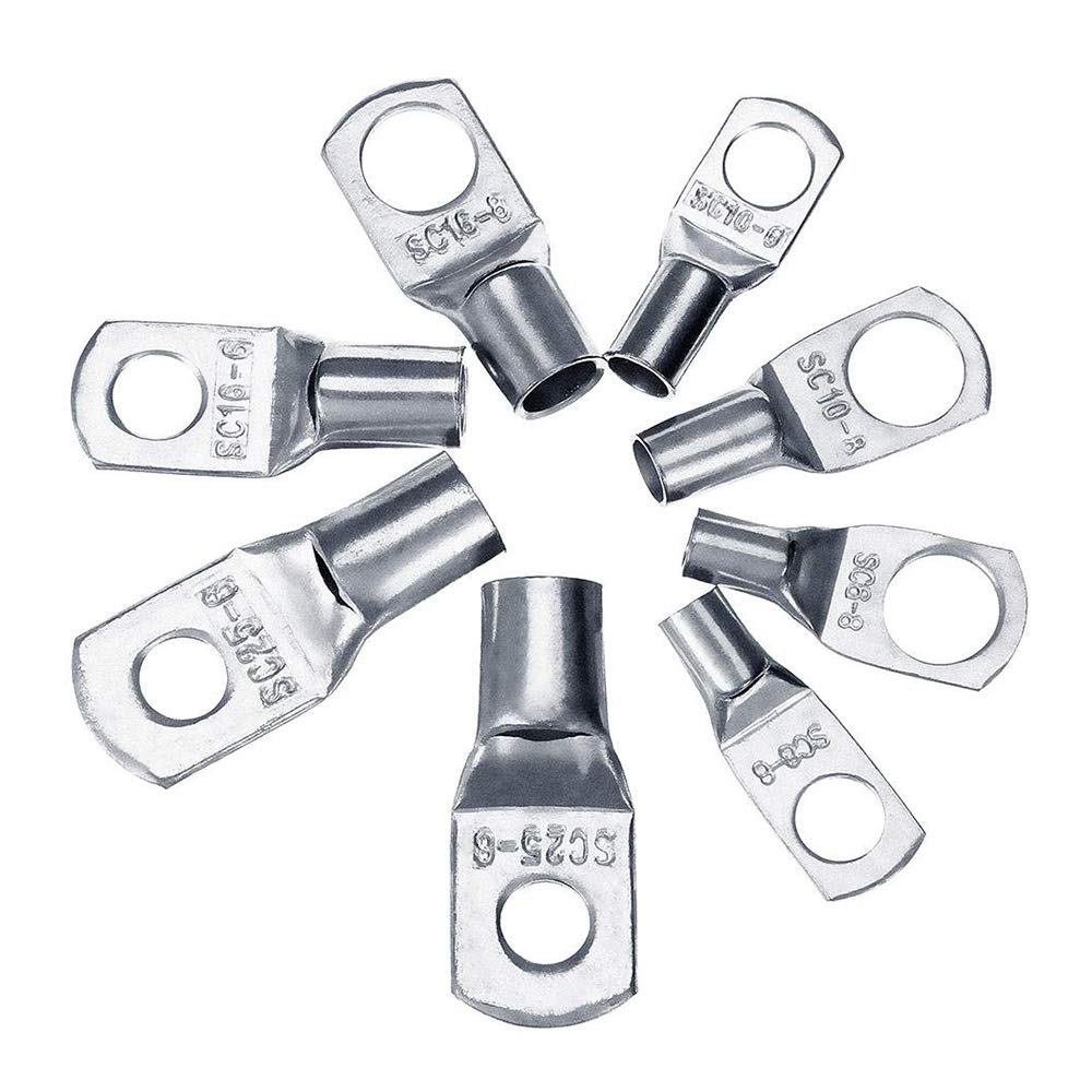 Thumbnail 6 de 60 Pieces Tin-Plated Copper Ring Terminals & Battery Cable Ends (8 Sizes)