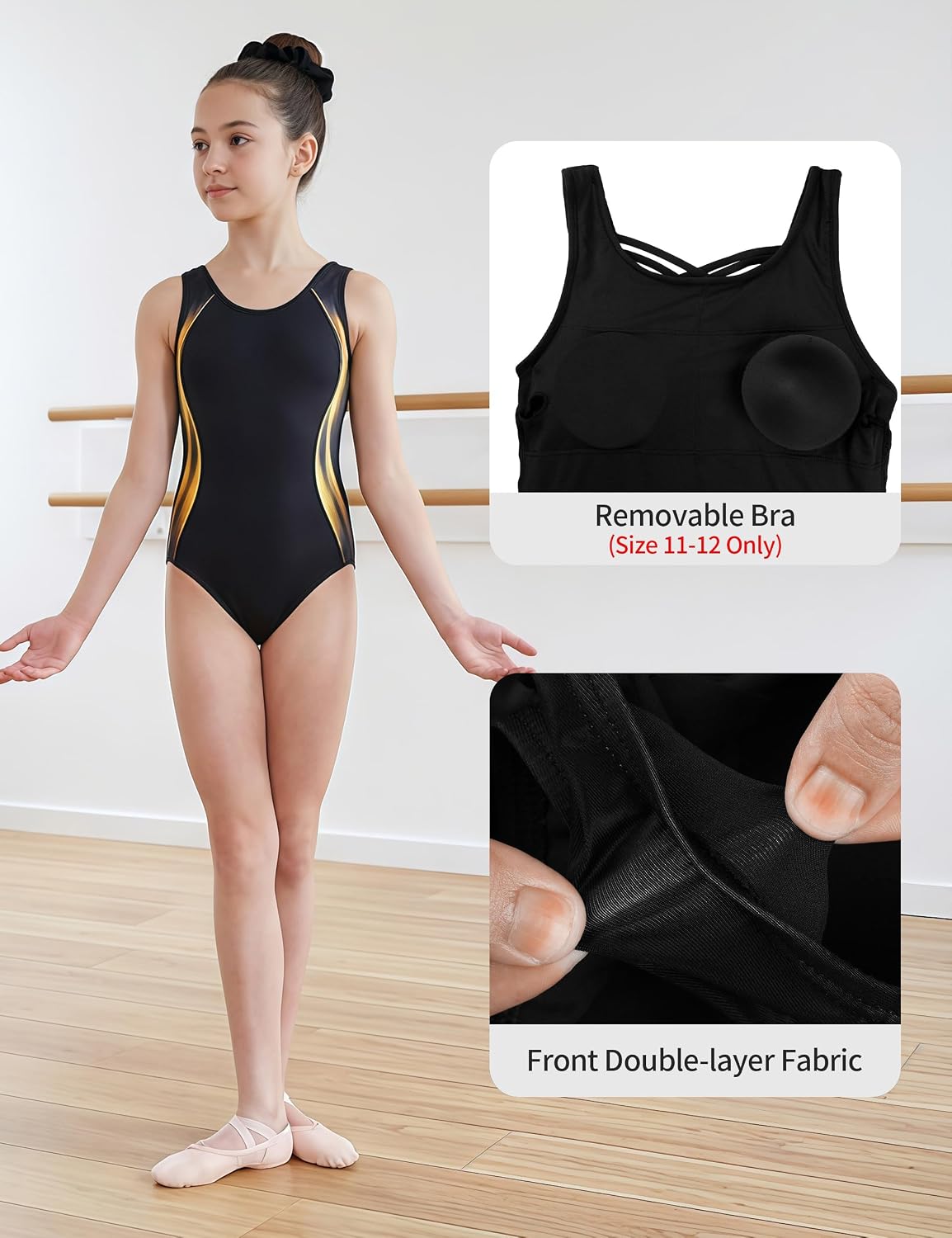 Detalle de beautyin Girls' Gymnastics Leotard