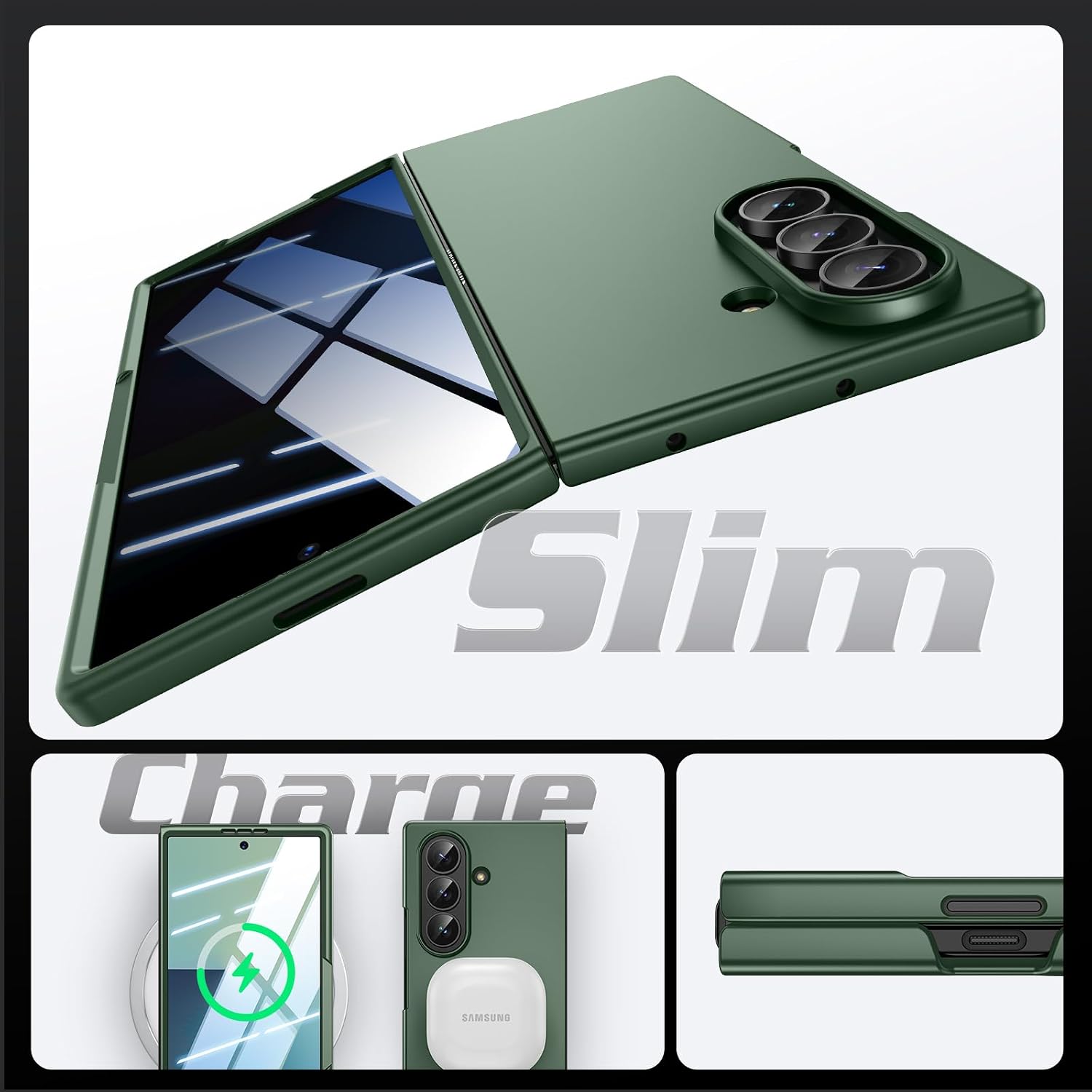 Detalle 2 de Doeshine Samsung Galaxy Z Fold 7 slim case with privacy screen protector