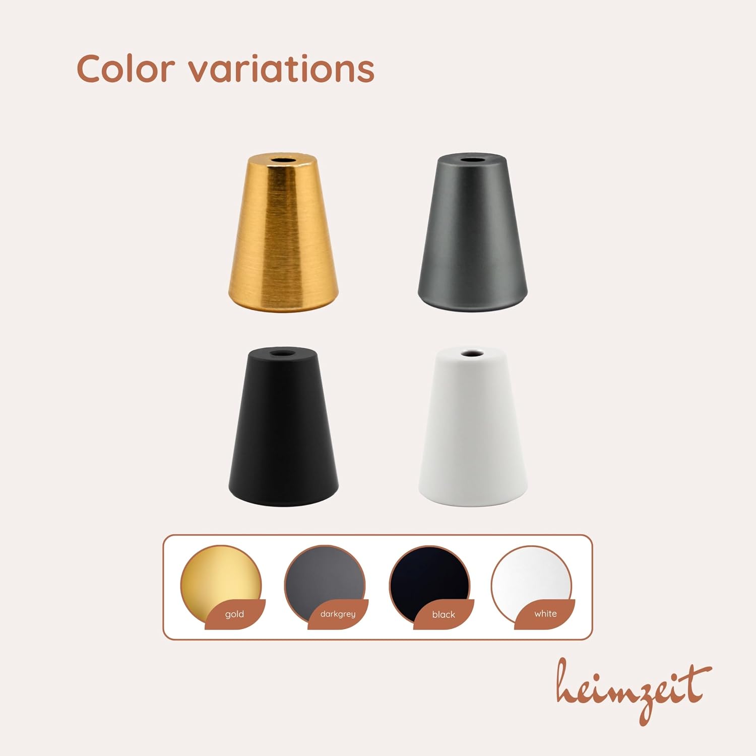 Thumbnail 3 de heimzeit Cone Cabinet Knobs, 8-Piece Black Aluminium Set with Screws